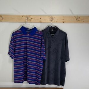 Nike Tiger Woods Collection Men's Striped Polo in Blue, Purple & Gray